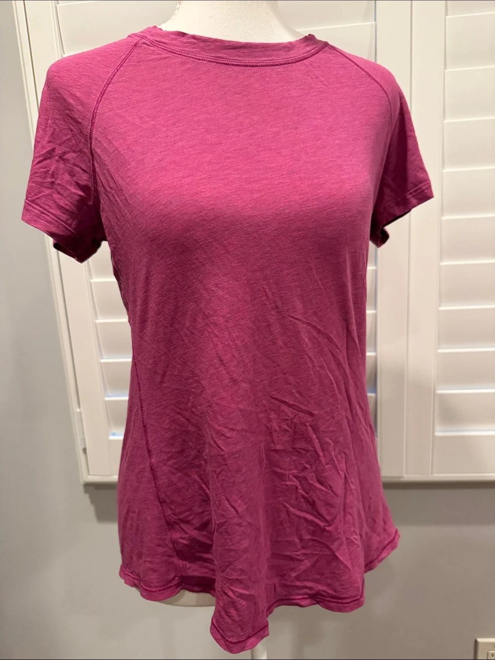 Women's Short-Sleeve Crewneck Top - Raspberry Pink